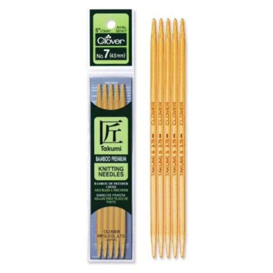 Clover - Takumi Bamboo 5" Double Point Needles