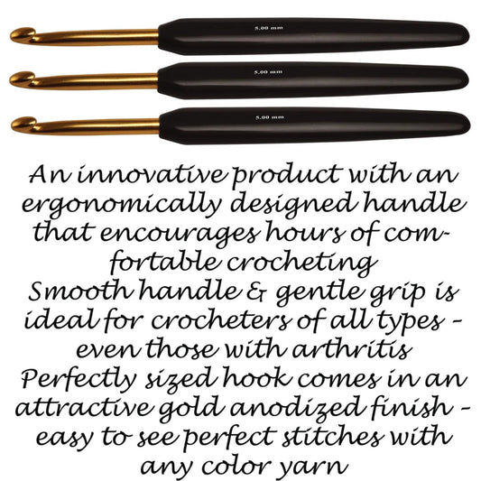 Knitter's Pride - 6" Gold Soft Touch Crochet Hook 7 (4.5mm)