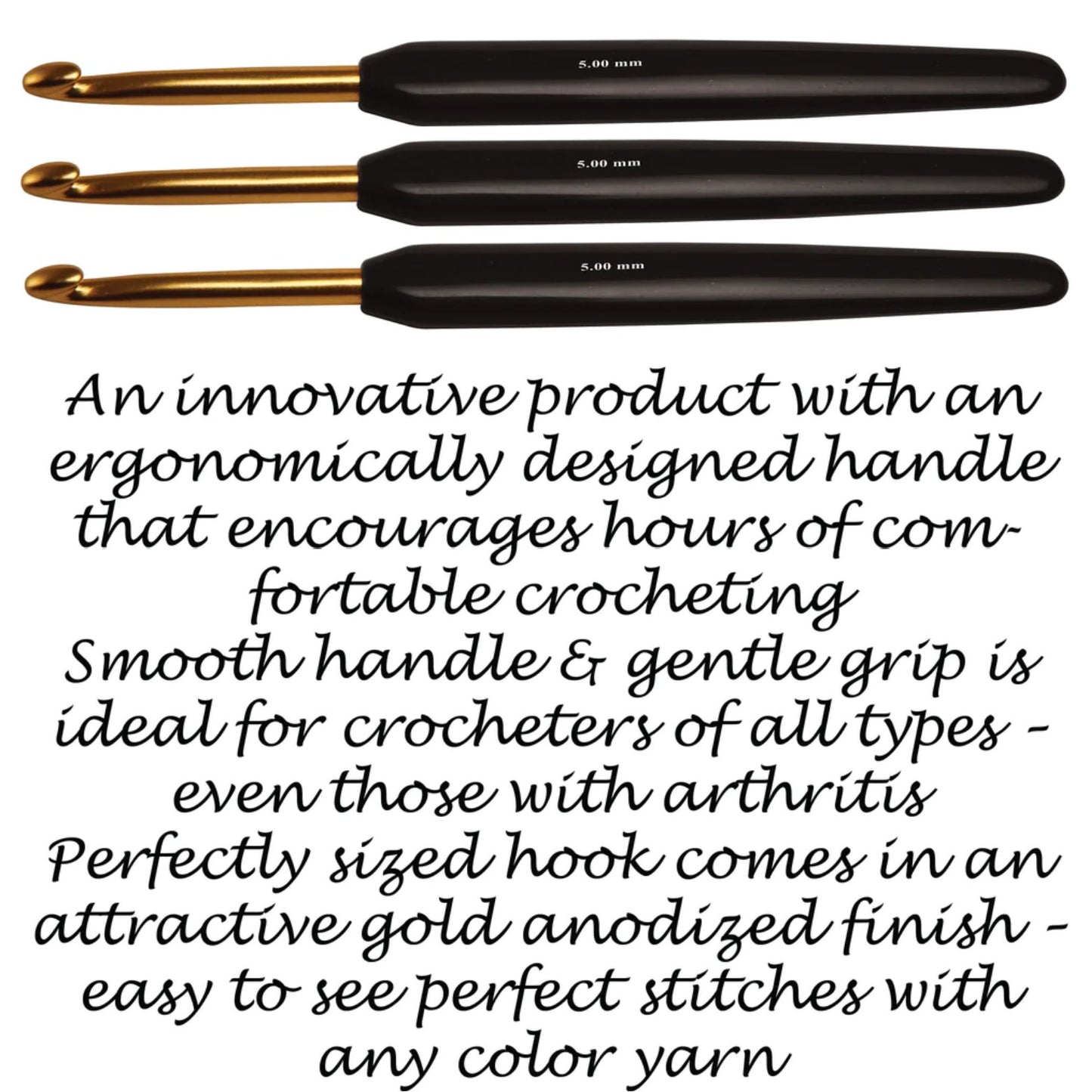 Knitter's Pride - 6" Gold Soft Touch Crochet Hook 10/J (6mm)