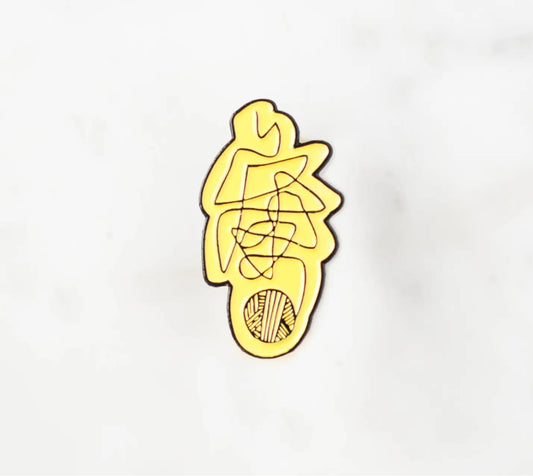 Yarn Ball Pin Yellow